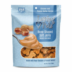 Loving Pets Soft Jerky Treats, 6oz Flavor: Chicken/PB Bones