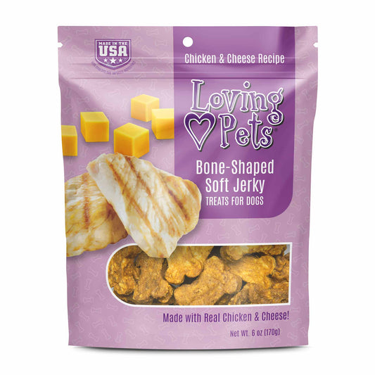 Loving Pets Soft Jerky Treats, 6oz Flavor: Chicken/Cheese Bones