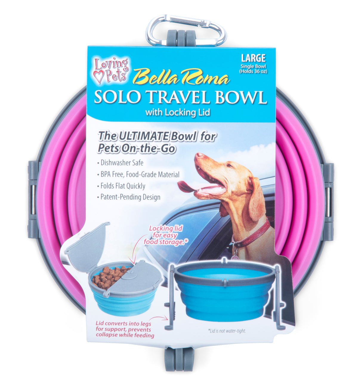Bella Roma Travel Bowl Colors: Pink Size: Large