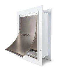 Puerta para mascotas PetSafe de entrada a la pared, grande, blanca – ZPA00-16203