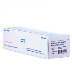 Jeffers Sterile Disposable Needles with Aluminum Hub, 16 ga x 3/4", Pack of 100 Stainless Steel Needles for Luer Lock or Luer Slip Syringes, Veterinary Supply, Livestock, Pet, Cattle & Equine Use