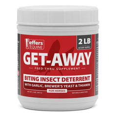 Jeffers Equine Get-A-Way Feed Additive Powder – Natural Garlic & Thiamine Supplement for Horses, Supports Comfort and Well-Being - 2lb