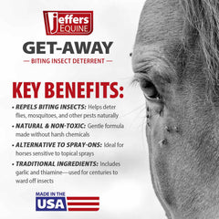 Jeffers Equine Get-A-Way Feed Additive Powder – Natural Garlic & Thiamine Supplement for Horses, Supports Comfort and Well-Being - 5lb