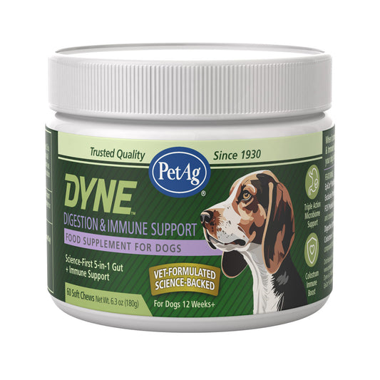 PetAg Dyne Soft Chews Digestion & Immune Support  Chicken Liver Flavored 60 Count