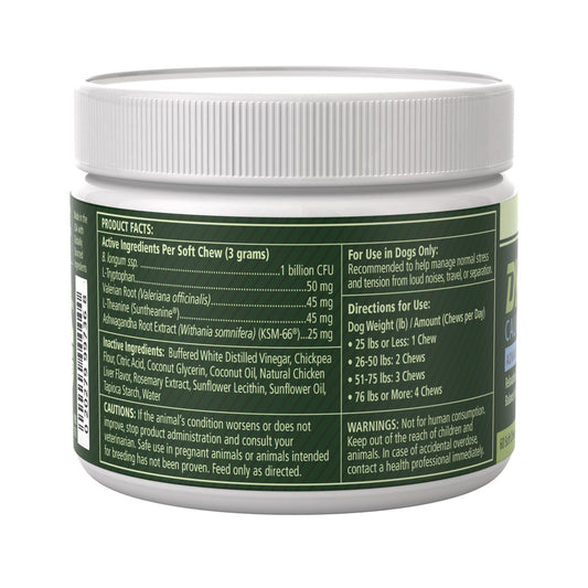 PetAg Dyne Soft Chews Calming Support and Stress Relief from Loud Noises, Travel & Separation Non-Sedative, Chicken Liver Flatvored, 60 Count