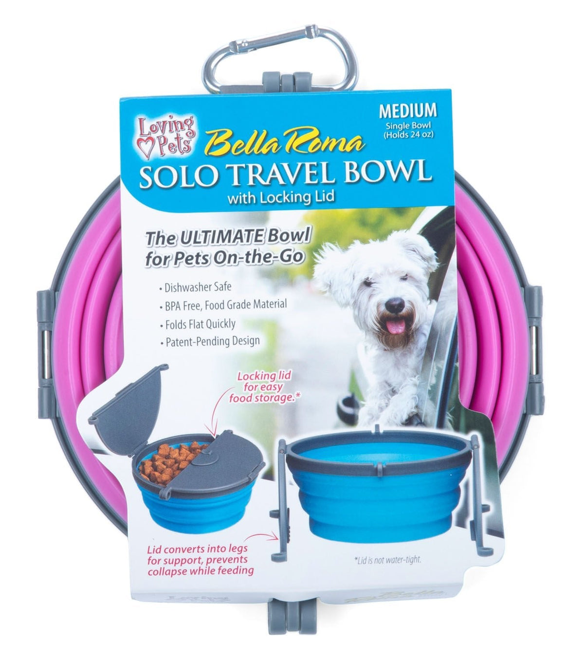 Bella Roma Travel Bowl Colors: Pink Size: Small