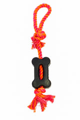 Bone w/Rope Handle Orange/Magenta, 4"