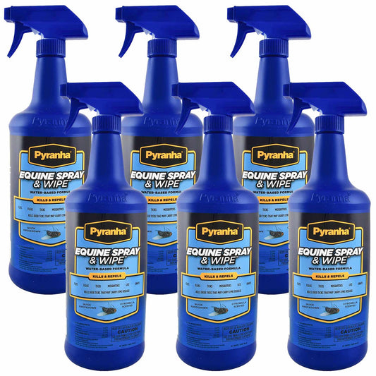 Pyranha Equine Spray N' Wipe, 32 oz - 6 pack