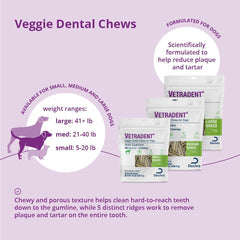 VETRADENT Veggie Dental Chews for Dogs - Small