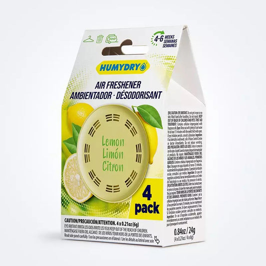 Humydry 4 Pack Air Freshener Disc, Lemon
