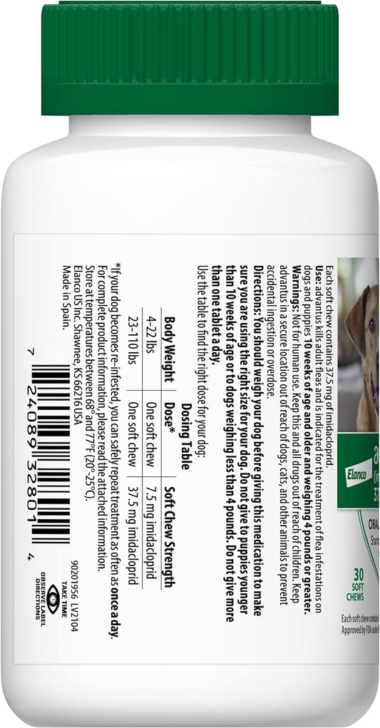 Advantus Soft Chew for Dogs 23-110 lb, 37.5 mg, 30 count
