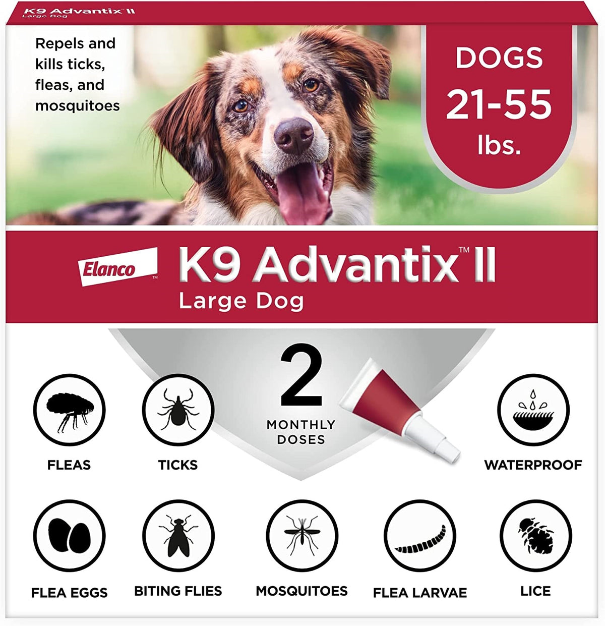 K9 Advantix II, Dogs 21-55 lbs, 2 pack