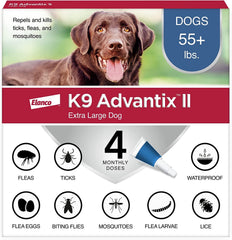 K9 Advantix II, Dogs 55 lbs & Over, 4 pack