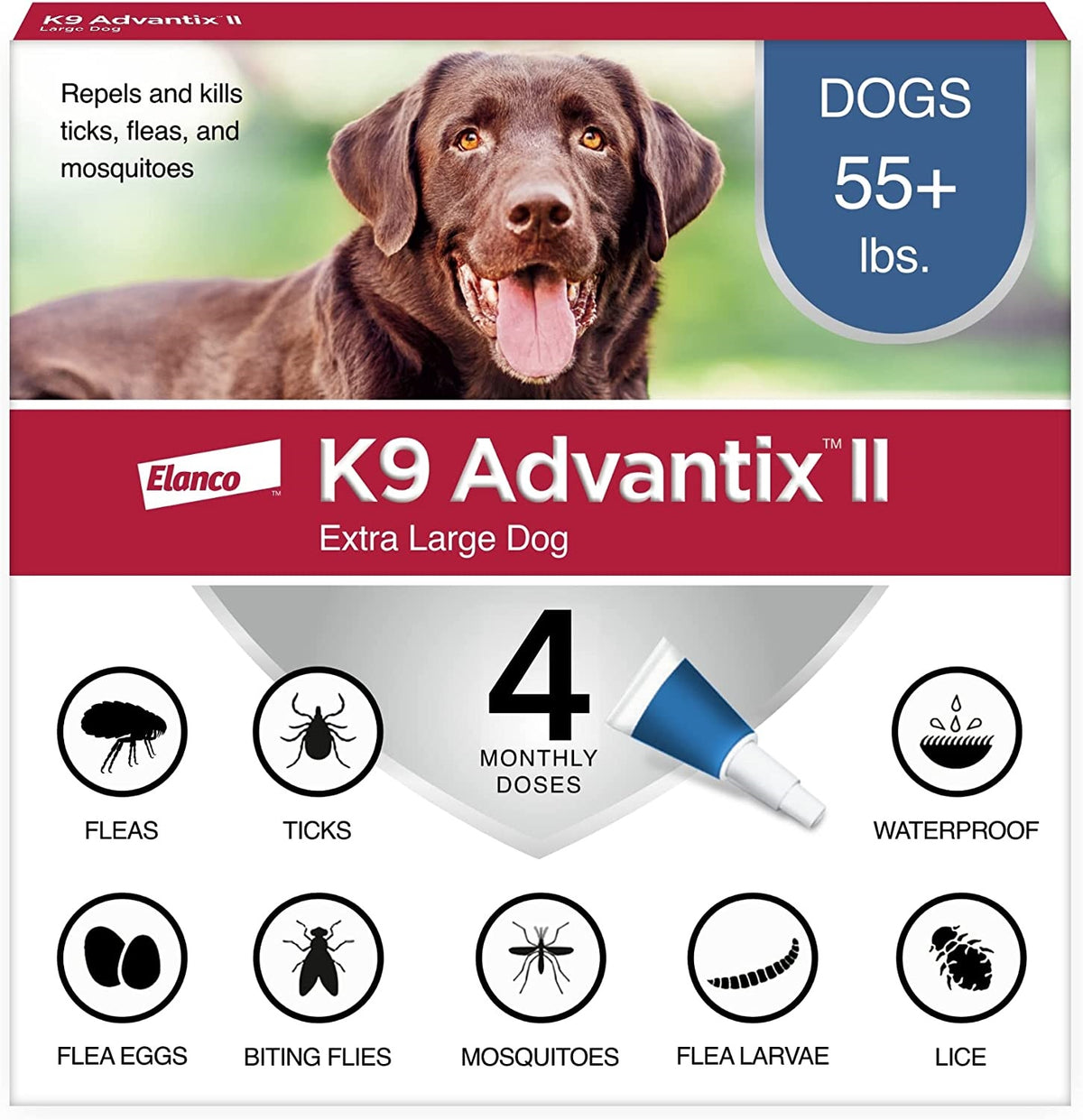 K9 Advantix II, Dogs 55 lbs & Over, 2 pack