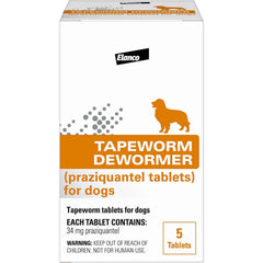 Tapeworm Dewormer for Dogs, 5 tablets