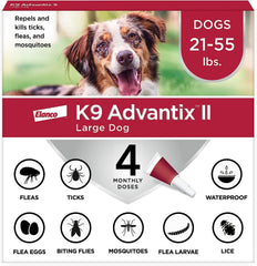 K9 Advantix II, Dogs 21-55 lbs, 4 pack