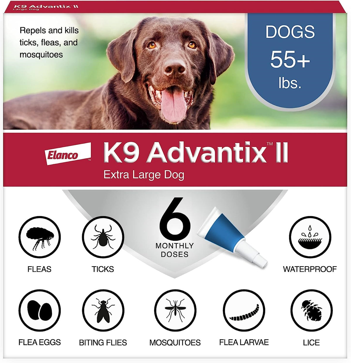 K9 Advantix II, Dogs 55 lbs & Over, 6 pack