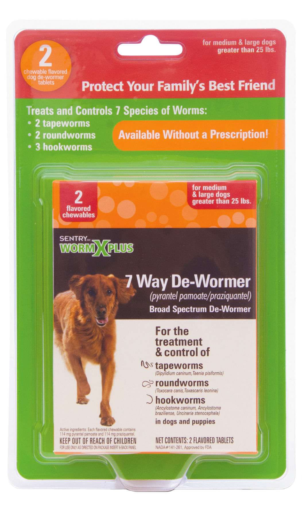 Sentry HC WormX Plus 7-Way Dewormer, Large, 2 ct