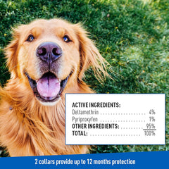 Adams Plus Premium Gold Flea & Tick Collar for Dogs, 2 pack, One size