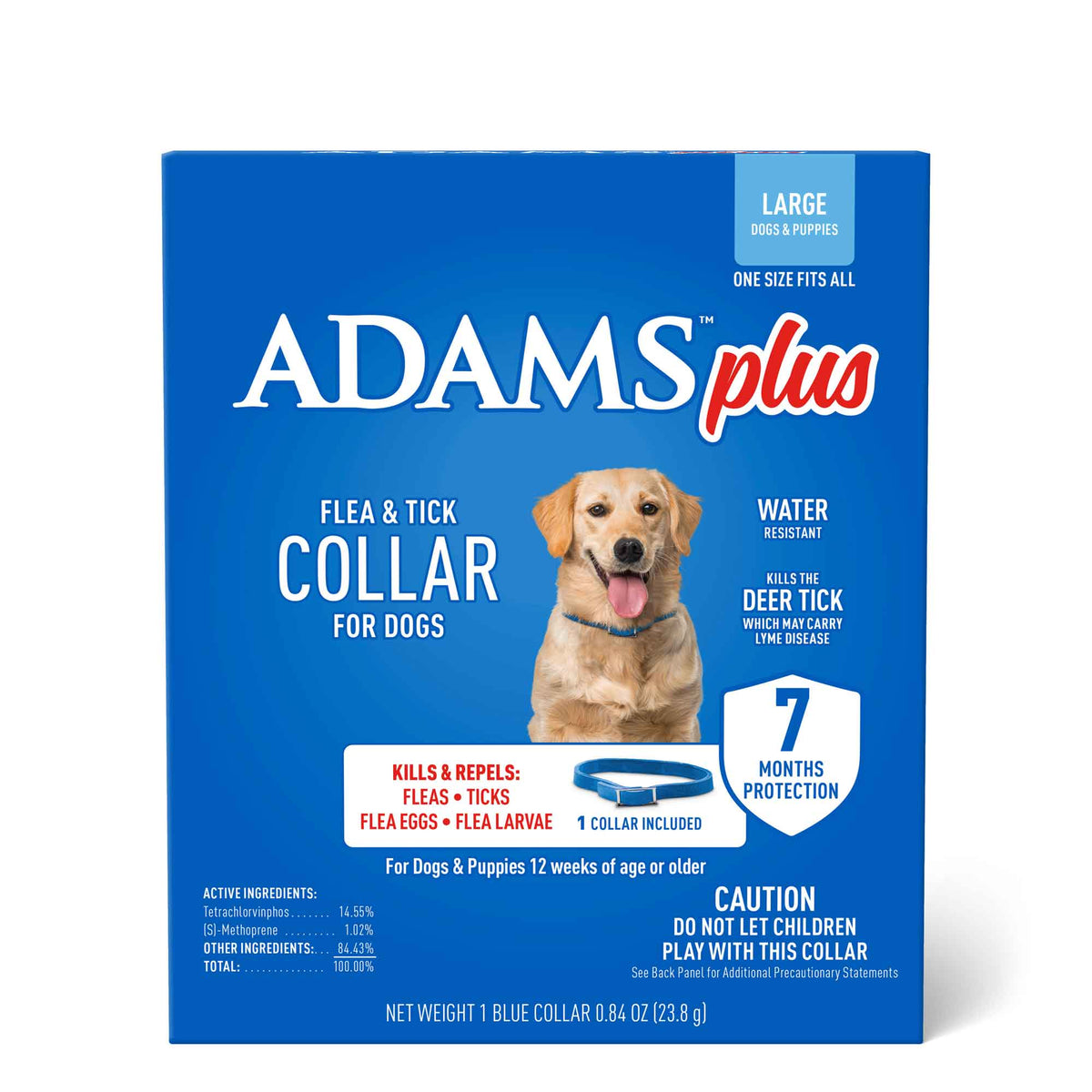 Adams Plus F/T Collars for Dogs - Large