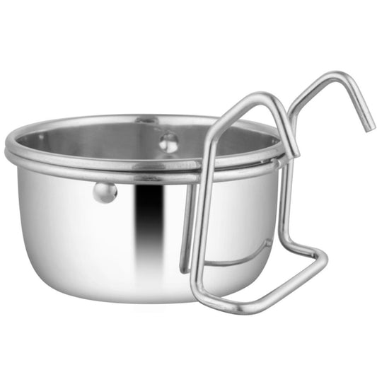 Comedero/bebedero colgante Jeffers Pet de acero inoxidable con ganchos para pájaros, conejos, hurones, gatitos y pequeños animales. Apto para lavavajillas. Capacidad: 590 ml (20 oz).