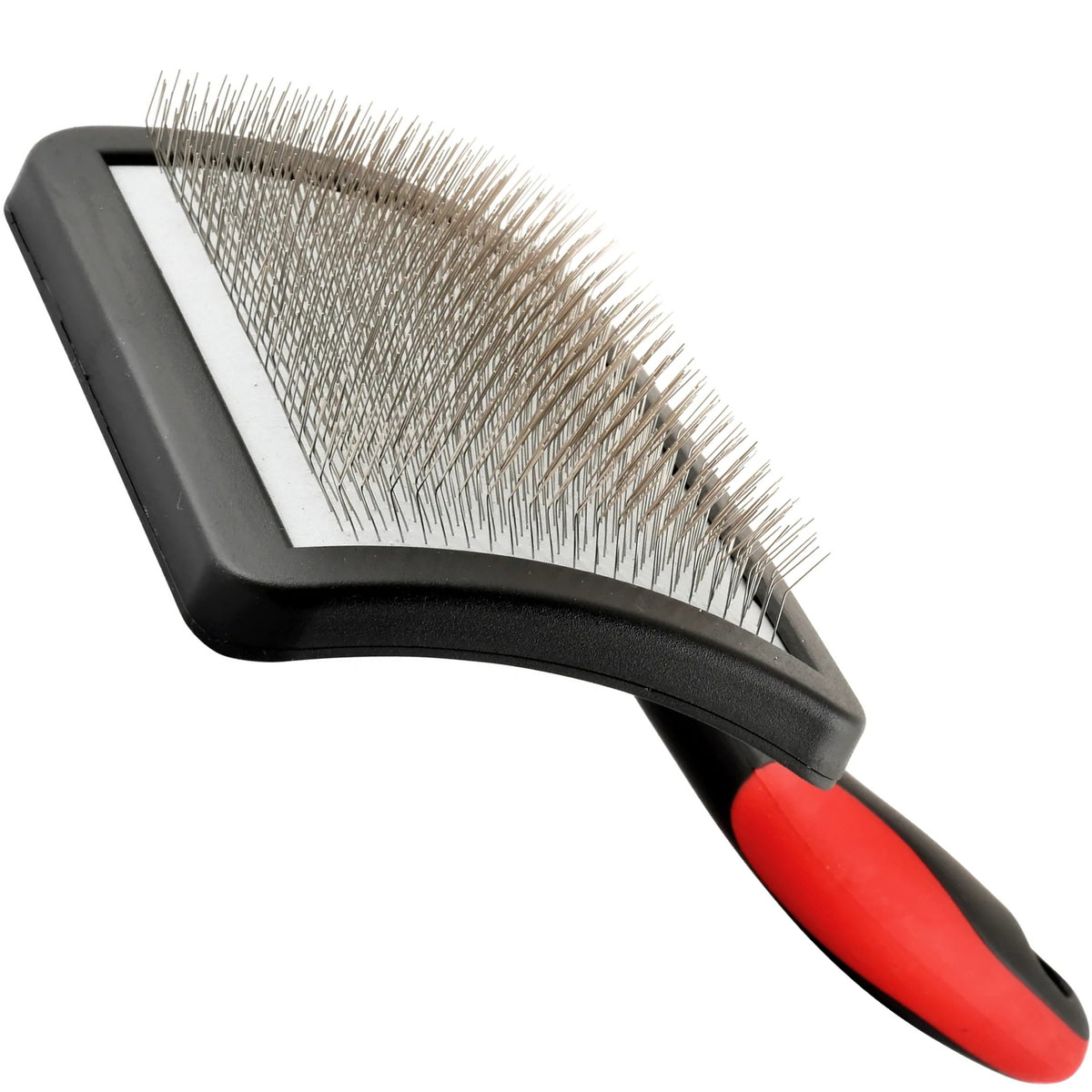 Jeffers Dual Level Slicker Brush  Brush (Large) Long & Soft Pins – Removes Mats, Loose, Knots & Dead Hair, Firm Bristles, Curved Head for Better Grooming, – Ideal for Dogs, Cats, Puppies & Rabbits