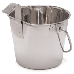 Jeffers Flat Sided Stainless Steel Pails with Handle & 1 Hook – Dishwasher Safe, Durable Feeding & Milk or Water Buckets for Pet, Horse. Livestock & Farm Use for Kennel, Cage, Fence - 1 Quart