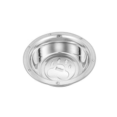 Jeffers Pet Stainless Steel Pet Food & Water Bowl – Embossed Paw Print, Wide Lip, Non Slip, Dishwasher Safe, Rust Resistant Metal Dog Cat Feeding Dish for Indoor Outdoor Crate Travel Use, 1 Quart