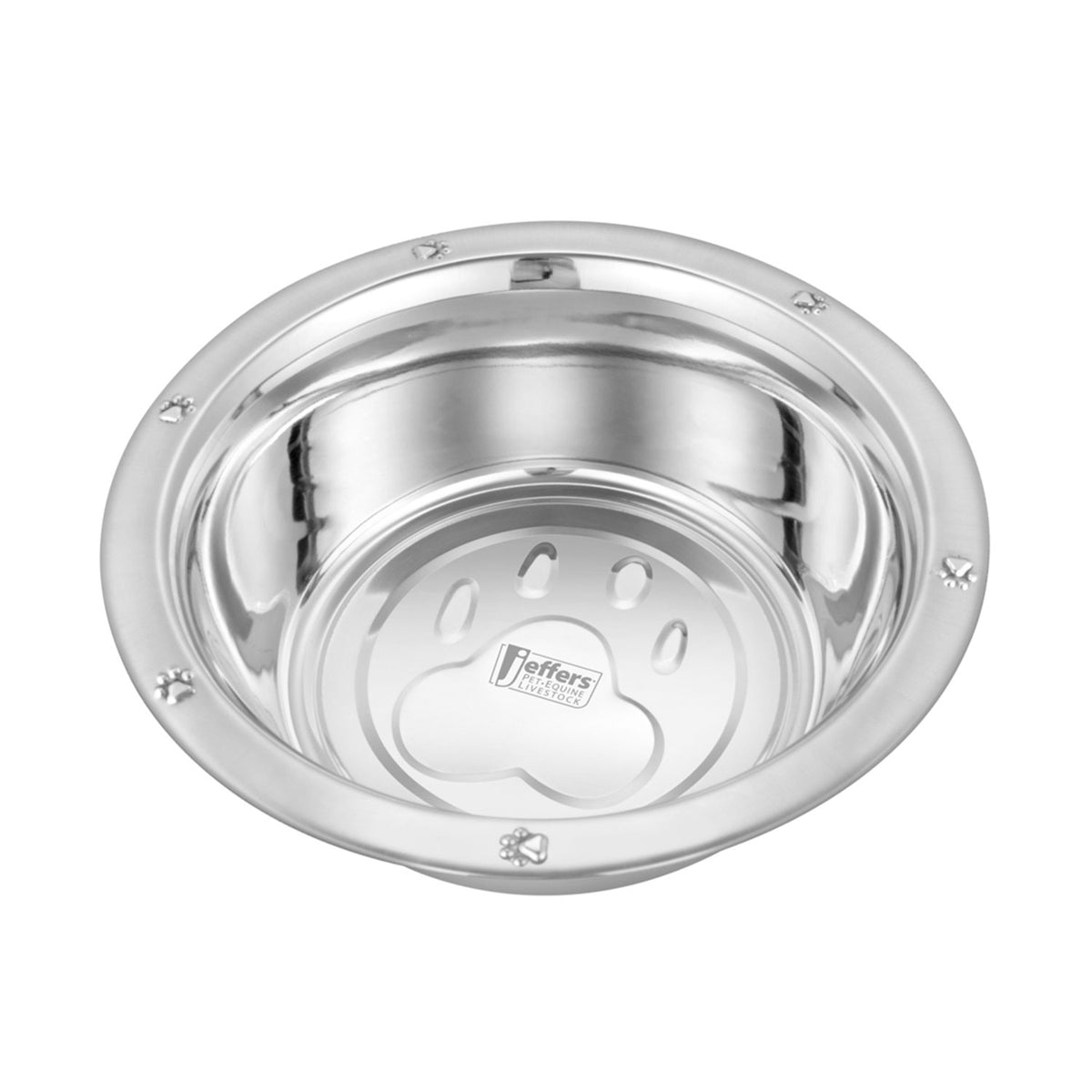 Stainless-Steel Embossed Dog Bowl | Wide Lip | 3 Quart | 77250E