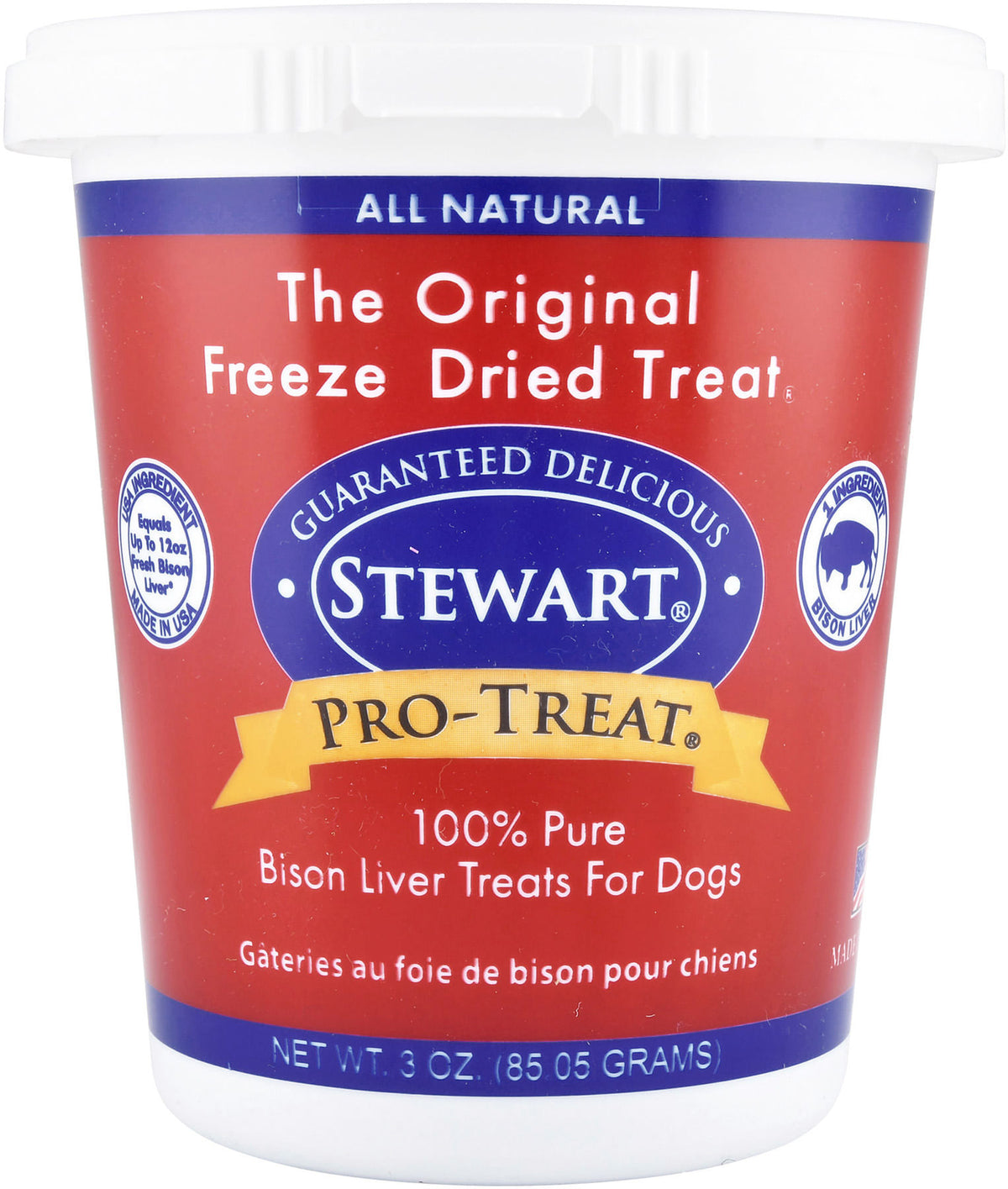 Stewart Pro-Treat Freeze-Dried Bison Liver Treats for Dogs, 3 oz