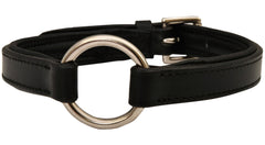 Jeffers Premium Padded Black Leather Collar, 1" x 20"