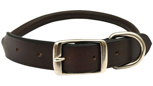 Jeffers Premium Rolled Leather Collar, 1" x 23"