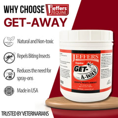 Jeffers Equine Get-A-Way Feed Additive Powder – Natural Garlic & Thiamine Supplement for Horses, Supports Comfort and Well-Being – 10lb
