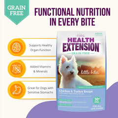 Health Extension Grain Free Chicken & Turkey Little Bites Dry Dog Food 12lb