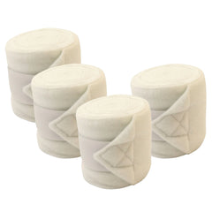 Jeffers Horse Fleece Polo Wraps 4 Pack and Equine Health Record 1 Pack Kit – Leg Wrap Accessories for Training Riding Turnout Stable, Hoof Care Tracker, Equestrian Horse Supplies - White