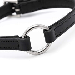 Jeffers Pet Soft Padded Black Leather Dog Collars with O-Ring & Metal Hardware, 3/4"x16" - Genuine Drum Dyed Cowhide, Adjustable Leather Collar for Dogs for Walking, Training, & Outdoor Use