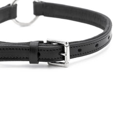 Jeffers Pet Soft Padded Black Leather Dog Collars with O-Ring & Metal Hardware, 1" x 22" - Genuine Drum Dyed Cowhide, Adjustable Leather Collar for Dogs for Walking, Training, & Outdoor Use
