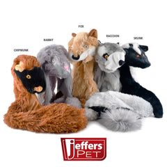 Jeffers Pet Thinnies Unstuffed No Squeaker w/ Rope Dog Toy – 21" Plush Chipmunk, Flat Stuffing Free Chew Toy for Small, Medium & Large Dogs – Soft, Interactive Play, Fetch, Tug, Training, Teething