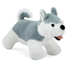 Jeffers Pet Animal Cuddlers Plush Squeaky Dog Toy, 8 in - Gray Husky