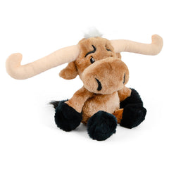 Jeffers Pet Plush Dog Toy with Squeaker, Longhorn Steer 8" - Soft Crinkle Fabric, Safe & Durable, Healthy Fun for Small & Medium Dogs, Interactive Play, Fetch, Tug - Best Gift for Active Games