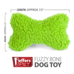 Jeffers Bone Shaped Fuzzy Squeaker Toy | Size L, 7.5 inch | Plush Dog Toy with Squeaker
