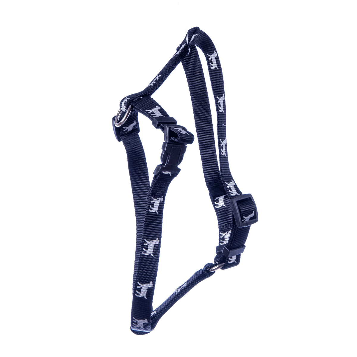 Jeffers Pet Reflective Dog Harness – Adjustable No-Pull Nylon Harness for Small, Medium & Large Dogs – Quick Release Buckle, Secure Fit, Outdoor Walking, Training, Hiking, Travel – Black 5/8" W