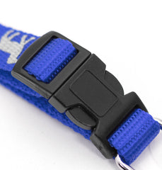 Jeffers Reflective Hound Series Adjustable Nylon Dog Collar, 5/8"W x 10-16"L - Reflective Pattern, Single Ply Nylon, Snap Buckle, Nickel Plated Hardware, Pet Walking Collar for Dogs - Blue