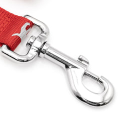 Jeffers Reflective Glow in the Dark Nylon Dog Leash 1" x 4' – Durable Webbing Leash with Safety Stripe, Metal Clip, Walking, Training, Running, Outdoor Use for Dogs Puppies Pets - Red