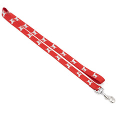 Jeffers Reflective Glow in the Dark Nylon Dog Leash 1" x 4' – Durable Webbing Leash with Safety Stripe, Metal Clip, Walking, Training, Running, Outdoor Use for Dogs Puppies Pets - Red