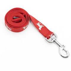 Jeffers Reflective Glow in the Dark Nylon Dog Leash 1" x 4' – Durable Webbing Leash with Safety Stripe, Metal Clip, Walking, Training, Running, Outdoor Use for Dogs Puppies Pets - Red