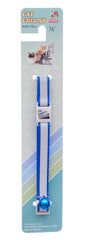 Jeffers Pet Cat Collar with Bell – Reflective Breakaway Plastic Buckle Safety Collar for Kittens & Adult Cats, Adjustable Single Ply Nylon, High Visibility, Indoor & Outdoor – Stripe, Blue