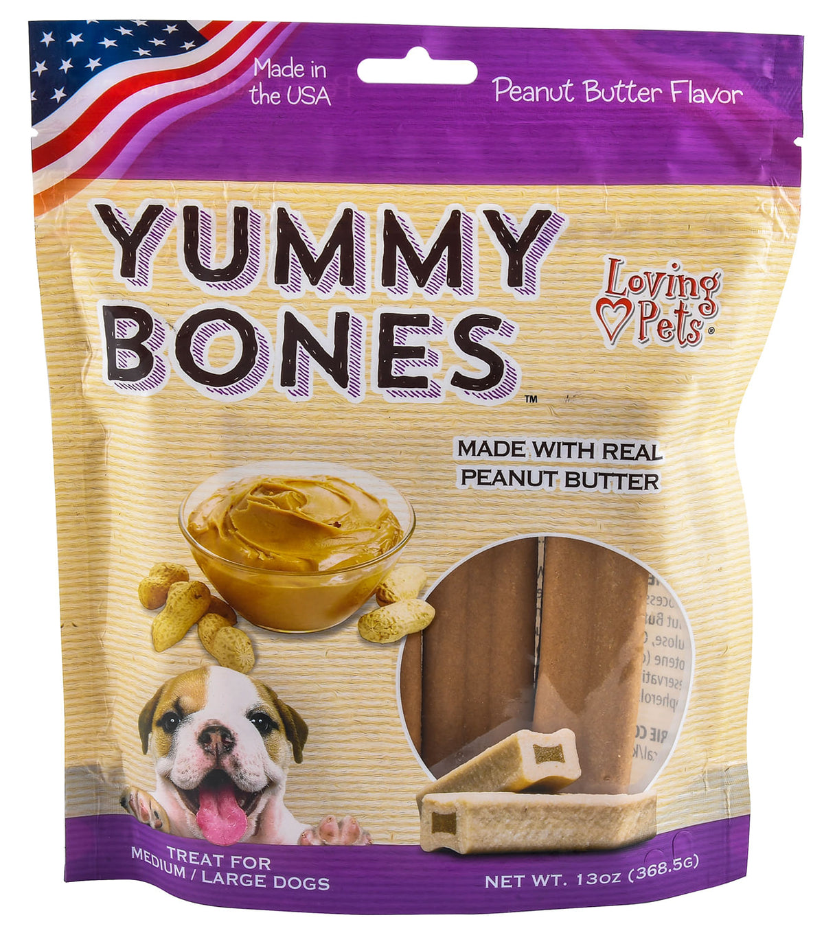 Yummy Bones Dog Treats, 13 oz Size: Medium/Large Flavor: Peanut Butter