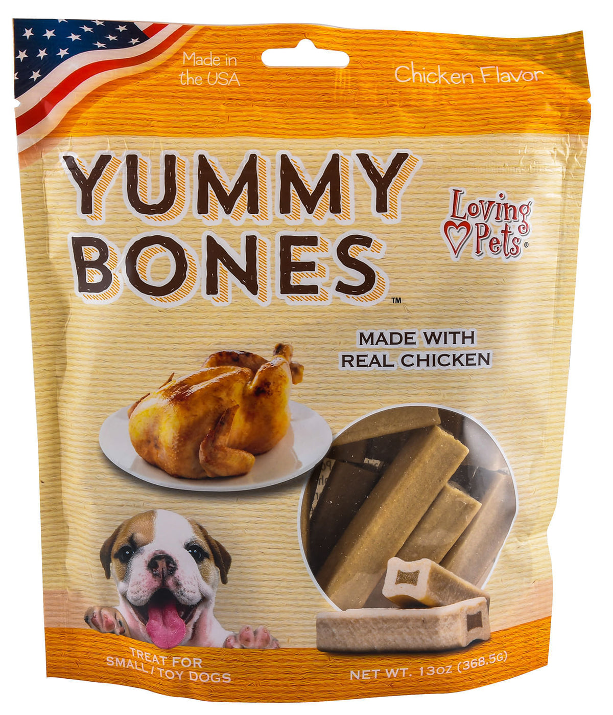 Yummy Bones Dog Treats, 13 oz Toy/sm Flavor: Chicken