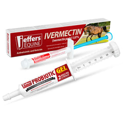 Jeffers IverPro 2 Pack Ivermectin Plus Probiotic Paste for Horses | 1.87% Ivermectin Dewormer Gel & Digestive Support Oral Gel | Broad-Spectrum Parasite Control | Safe for Foals, Mares & Stallions